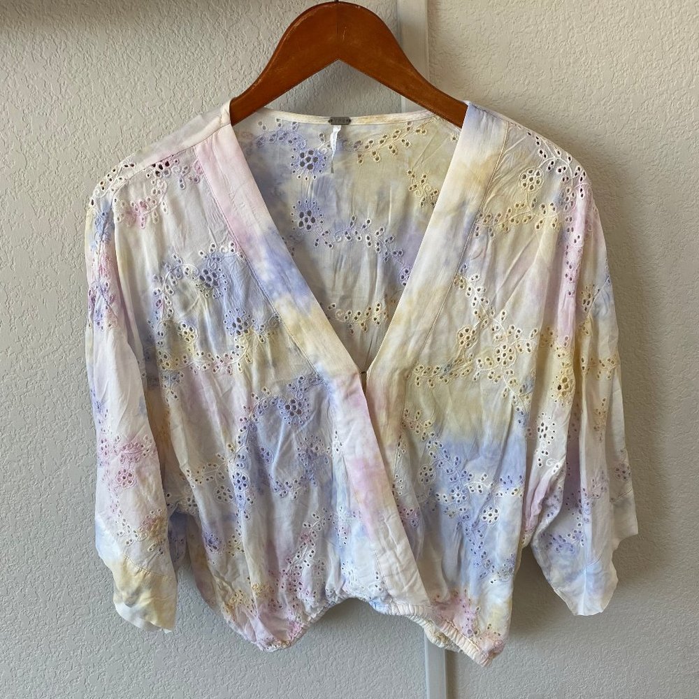 Young Fabulous Broke Eyelet Tia Cropped Kimono Top